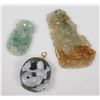 Image 1 : (3) Carved JADE Necklace Pendants