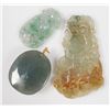 Image 4 : (3) Carved JADE Necklace Pendants