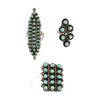 Image 1 : (3) ZUNI Sterling Turquoise Rings