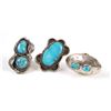 Image 1 : (3) NAVAJO Sterling Turquoise Rings