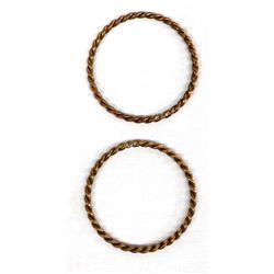2 Navajo Copper Twist Bangle Bracelets