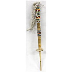 Navajo Beaded Carved Wood Drop Spindle