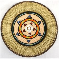 Hand Beaded Flat Basket by Kathy Kills Thunder