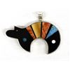 Image 1 : Navajo Sterling Inlay Bear Pendant by H. Smith