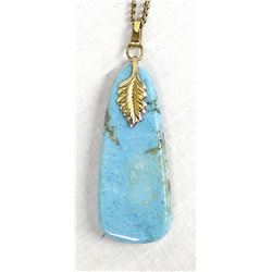 Vintage Turquoise Cabochon Pendant Necklace