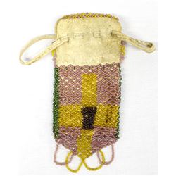 Vintage Native American Beaded Leather Pouch