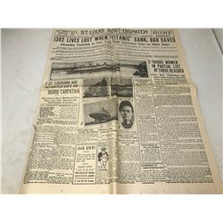 COPY OF THE ST. LOUIS POST DISPATCH EVENING NEWS (SUPERB CONDITION)