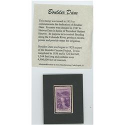 U.S 1935 STAMP ISSUED IN A SPECIAL PRESENTATION CARD FOR HOOVER DAM