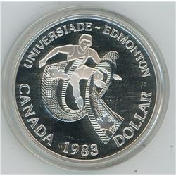 1983 CANADA $1.00 PROOF SILVER UNIVERSITY GAMES EDMONTON