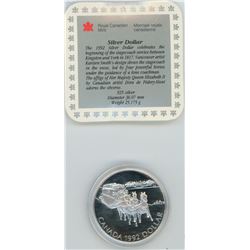 1992 CANADA PROOF $1.00 SILVER KINGSTON TO YORK STAGECOACH