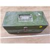 Image 4 : GREEN METAL FISHING TACKLE BOX WITH MISC OLD STUFF INSIDE