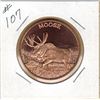 Image 1 : 1 OUNCE .999 FINE COPPER - MOOSE - 1OZ COPPER COIN - MOOSE