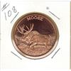 Image 1 : 1 OUNCE .999 FINE COPPER - MOOSE - 1OZ COPPER COIN - MOOSE