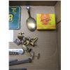 Image 4 : MIXED LOT - BICYCLE PLATE - POCKET KNIFES - BABY SPOONS - CUFF LINKS - MISC. ITEMS