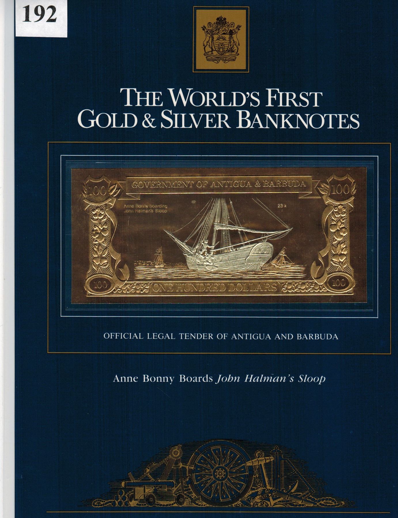 GOLD & SILVER BANK NOTE ANTIGUA & BARBUDA ANNE BONNY 100 DOLLARS LEGAL TENDER GOLD & SILVER BANK NOTE ANTIGUA & BARBUDA ANNE BONNY 100 DOLLARS LEGAL TENDER