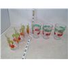 Image 1 : 6 JUICE GLASSES DECORATED WITH CHERRIES