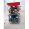 Image 1 : KRAFT BEAR JAR W/ MARBLES