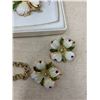 Image 3 : DOGWOOD MOTIF SWEATER CLIP, BROACH AND CLIP EARRINGS SET