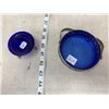 Image 2 : COBALT BLUE GLASS SERVER (4 INCHES) AND COBALT BLUE OPEN SALT