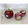 Image 1 : APPLE JAM JAR AND SALT AND PEPPER SHAKERS