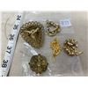 Image 3 : LOT OF GOLD TONE AND GREEN RHINESTONE BROACHES