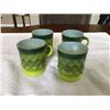 Image 1 : SET OF 4 GREEN 1971 FIRE KING MUGS