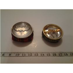 VINATGE ASHTRAYS WITH BEADED WEIGHT BOTTOM