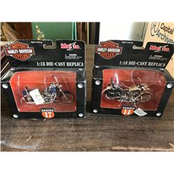 2 DIE CAST HARLEY DAUIDSON MOTORCYCLES IN ORIGINAL BOXES
