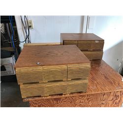 4 WOODEN CASSETTE CASES- FULL- APROX 40 CASSETTE TAPES IN EACH