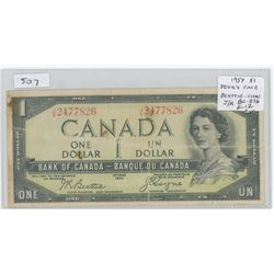 1954 $1 DEVIL'S FACE. BEATTIE-COYNE SIGNATURES. J/A PREFIX. BC-29B. F-12