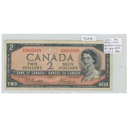 1954 $2 DEVIL'S FACE. BEATTIE-COYNE SIGNATURES. G/B PREFIX. BC-30B. F-15