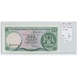 ROYAL BANK OF SCOTLAND 1977 1 POUND. SER. NO 041014. P-336. AU