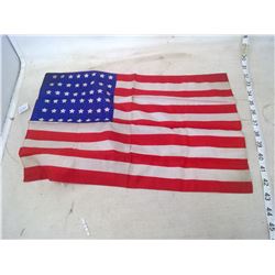ANTIQUE SILK AMERICAN FLAG WITH 48 STATES 11X 17 1/2"