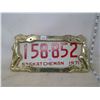 Image 1 : BRASS LICENSE PLATE HOLDER "NUDE WOMEN" W/ PLATE