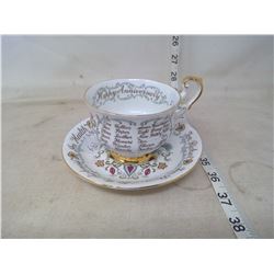 PARAGON FINE BONE CHINA - HAPPY ANNIVERSARY CUP AND SAUCER