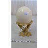 Image 1 : OSTRICH EGG ON BRASS STAND