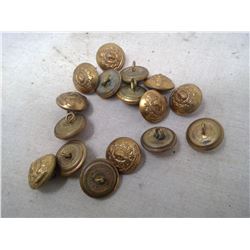 LOT OF 16 RCMP BRASS BUTTONS - VINTAGE