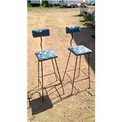 PAIR OF VINTAGE BAR - KITCHEN - STOOLS