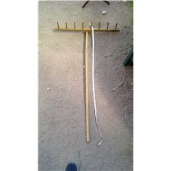 HANDMADE PRIMITIVE GARDEN RAKE