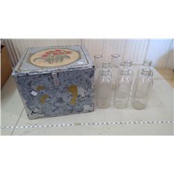 GALVANIZED STEEL - MILK CARRIER WITH MILK BOTTLES COOLER