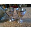 Image 2 : NORWEGIAN PEWTER WATER PITCHER AND MATCH HOLDER, 2-GOBLETS