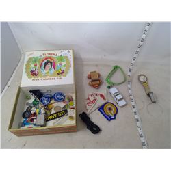 JUNK DRAWER CIGAR BOX OF GOODIES