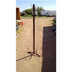 METAL WALNUT WOOD COAT TREE