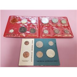 AUSTRALIAN DECIMAL COINS, 2 SETS BOTH 1966