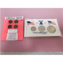 LINCOLN CENTS & 1776-1976 BICENTENNIAL