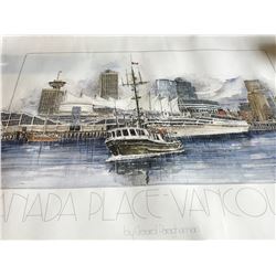 "CANADA PLACE" VANCOUVOR- SIGNED LITHOGRAPH