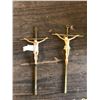 Image 1 : 2 OLD BRASS CRUCIFIXES