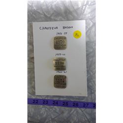 3 CHAUFFER BADGES