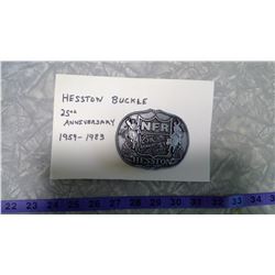 HESSTON BELT BUCKLE 25TH ANNIVERSARY 1983