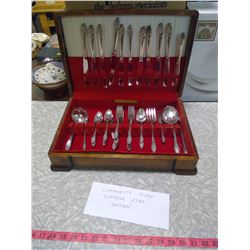 COMMUNITY PLATE SILVER SET "EVENING STAR" PATTERN